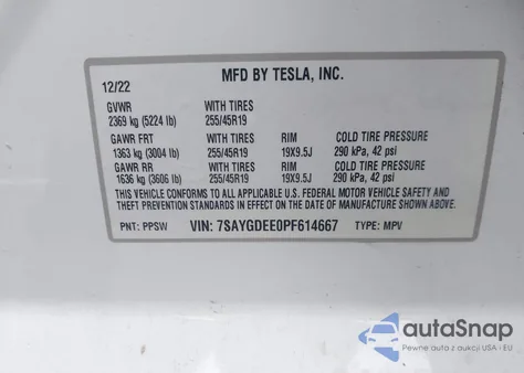 2023 Tesla Model Y Awd/Long Range Dual Motor All-Wheel Drive from USA, damaged, VIN 7SAYGDEE0PF614667